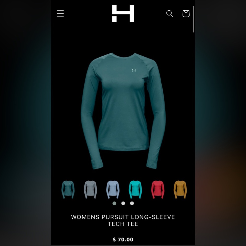 NWT Dark Teal Himali Woman’s Longsleeve Pursuit Tech Tee - Small